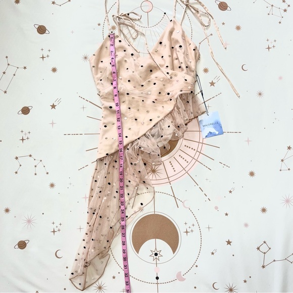 MAJORELLE x Revolve Blush Pink Asymmetrical Tulle Hem Tank Top Small - Picture 4 of 7